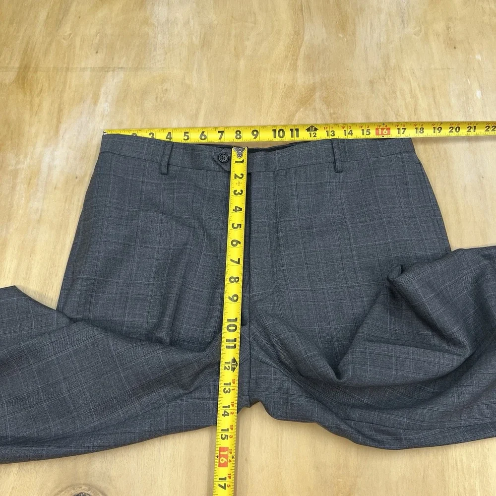 Joseph Abboud Custom Suit Mens 45L Long Wool Pants 35x35 (Unhemmed) Gray/Blue